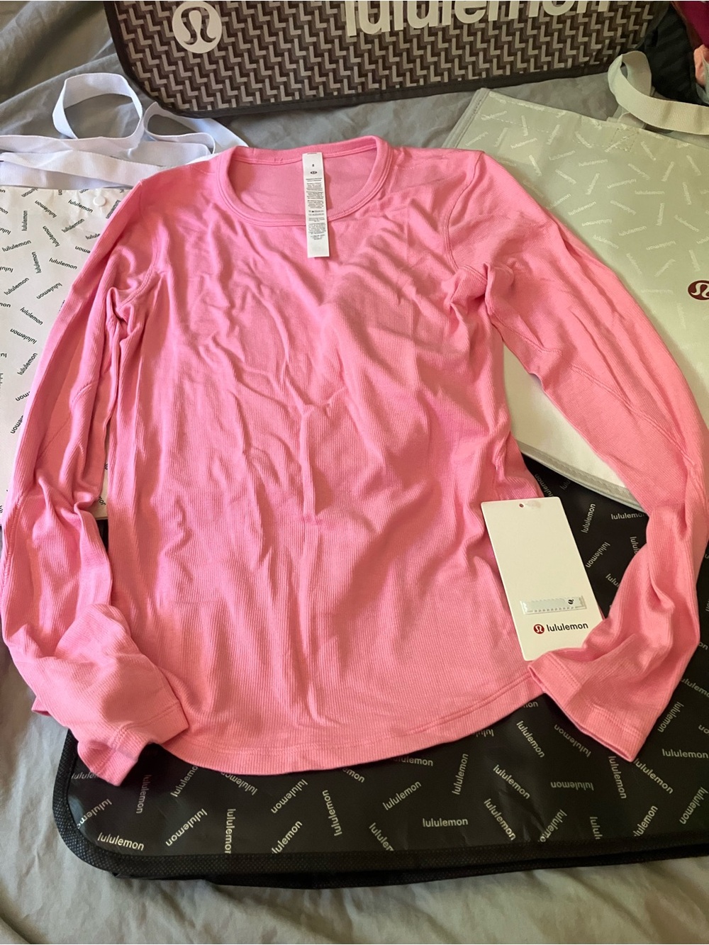 NWT Lululemon Hold Tight Long Sleeve, Sz 8, CANDY CLOUD